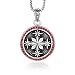 N / A Halskette Anhänger Mode Titan Stahl Schmuck Pozi Blumen Halskette Kompass Luxus Rubin Diamant Anhänger Pullover Kette Weihnachts Geburtstagsfeier Geschenke