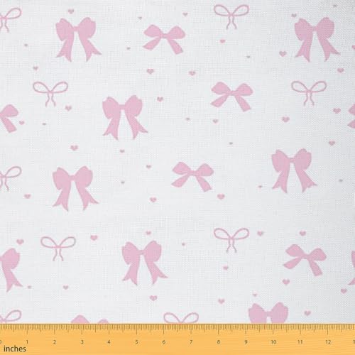 Tissus au metre couture artisanat loussiesd rose legere et bowknot
