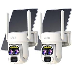 Cameras for Home Security Wireless Outdoor Solar,Alexa Security Camera Outside,360 PTZ Outside WiFi Camera Dual Lens 10x Zoom,Night Vision,2K,Water Proof, No Month Fee