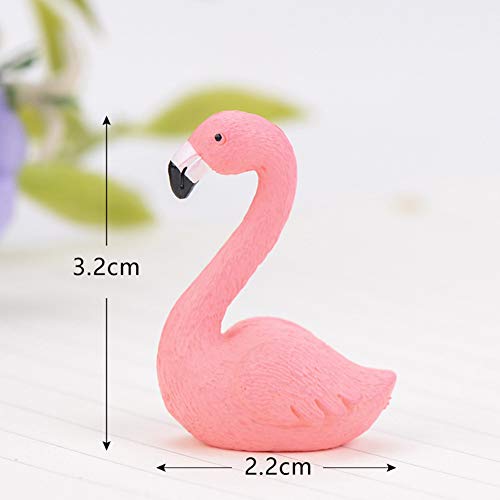 10 Pcs Miniature Flamingo Figurine Easter Cupcake Toppers, Mini Flamingo Cake Decorations For Flamingo Party Bridal Wedding Fairy Garden Decor #TOP4