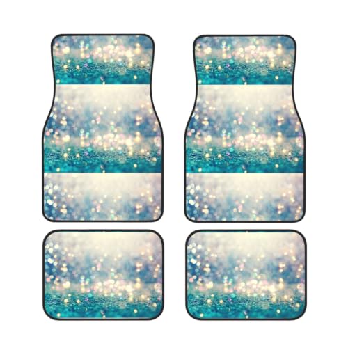 Alfombrillas para coche de neopreno purpurina azul dorada lunares antideslizantes