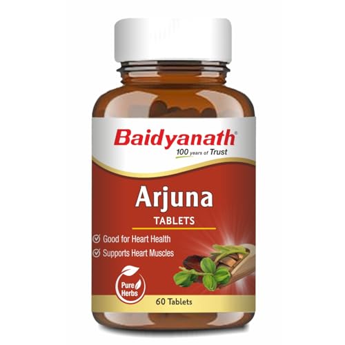 Image of Baidyanath Ayurved Arjuna Tablet 60 | Arjuna Bark Extract Supplement | Heart Health, Cholesterol Control, BP Management | Pure Ayurvedic Formula | No Side Effects