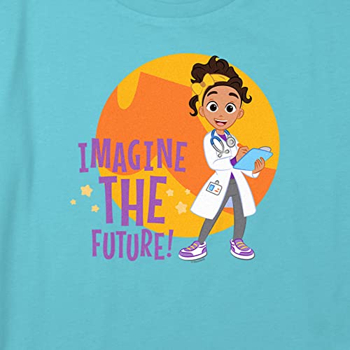 Care Bears Blippi Girls' Imagine The Future Boxy Crop Tee, Blue2
