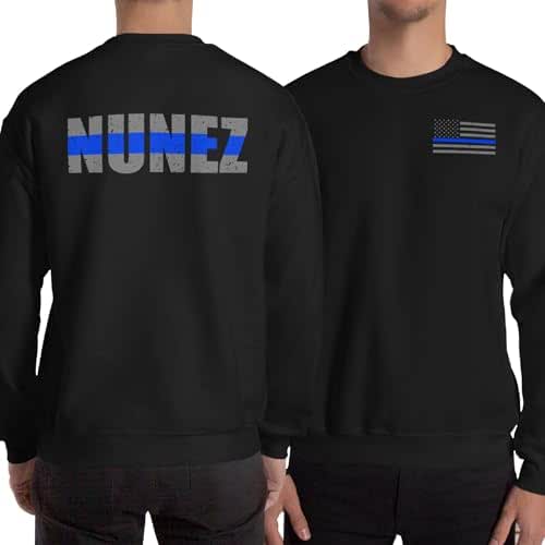 Custom Thin Blue Line USA Vertical Flag Police Sweatshirt