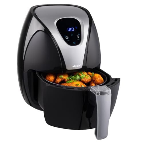 alpina Heißluftfritteuse 2.4L - Airfryer 1500W - Heissluftfritteuse für Braten, Frittieren und Grillen - 80% weniger Fett - Geeignet für 2… – Ansicht 1