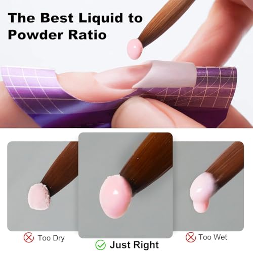 Kit acrílico de uñas con lámpara UV y 6 polvos de color miniatura 6