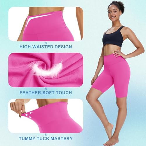 TNNZEET Biker Shorts Women - 8"/5"/3" High Waisted Tummy Control Workout Gym Spandex Booty Yoga Volleyball Shorts