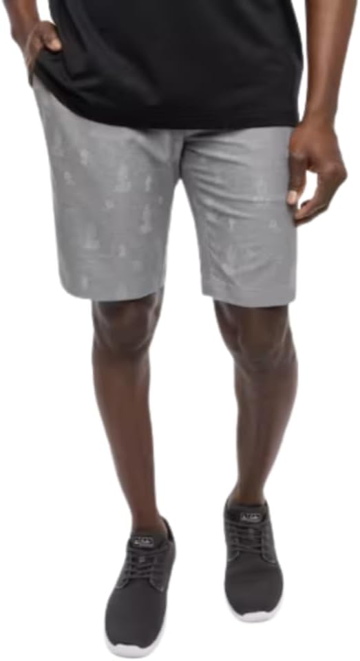 TravisMathew Men's Warmer Climates Print Golf Shorts - Heather Quiet Shade 36