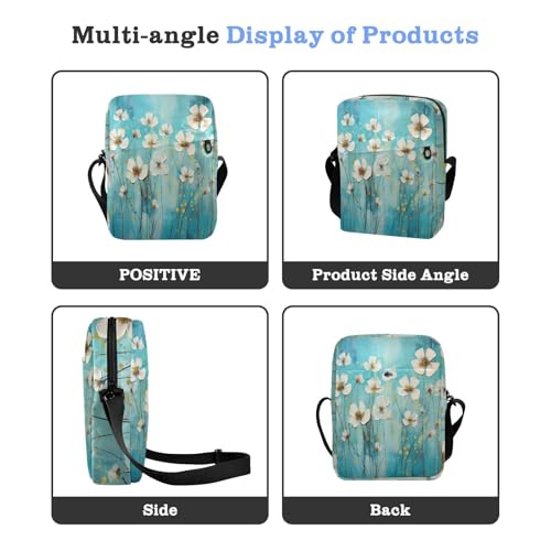 messenger bags for women Small Crossbody Bags For Women Shoulder Handbag Adjustable Strap for outdoor sports outdoor sports- Flower Blue4