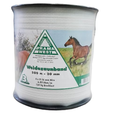 Brama West Ruban de clôture électrique à large bande 500 m x 20 mm