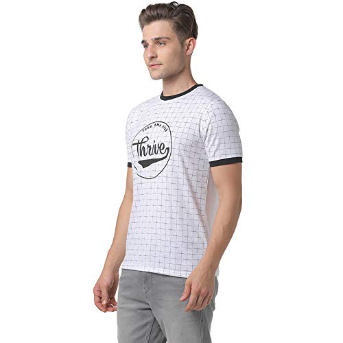 Image of CAHOOT Men Red Striped Casual T-Shirt