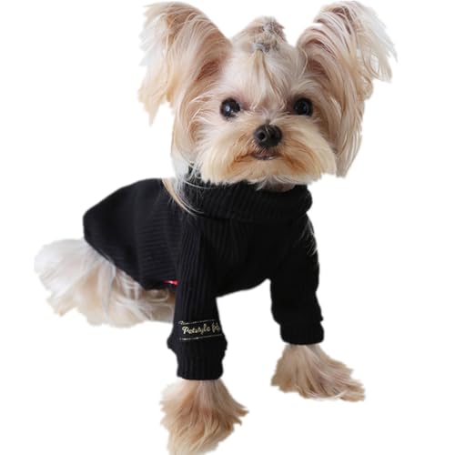 AttRex かわいい 犬の服 犬服 コート パーカー 春秋冬 ペット服 暖かい 防寒 ドッグウェア 小型犬 中型犬 tシャツ わんこ服 猫服 長袖 洋服 お出かけ 散歩 (L,ブラック)