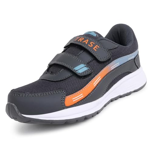 Image of TRASE Sports Shoes for Kids | Running Shoes for Boys & Girls with Hook & Loop | Anti-Skid Comfortable Lightweight Footwear with Breathable Fabric