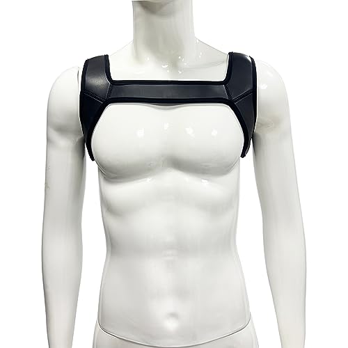 DRHOM Men's Elastic Shoulder Chest Harness Strap Club Wear Costume Muscles Protector Belt2