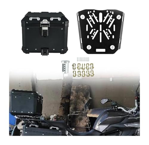 �I�[�g�o�C�㕔�ו����b�N �p �x�l�� TRK502X TRK 502 × 502X �I�[�g�o�C�u���b�N�V���o�[�p�j�A�g�b�v�P�[�X�A���~�T�h���o�b�O���b�N�ו��{�b�N�X�u���P�b�g ���A���Q�b�W(Top Case and Rack-black)