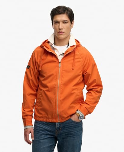 SUPERDRY Hooded Twill Jacket Abrigo, Washed Orange, S Unisex Adulto
