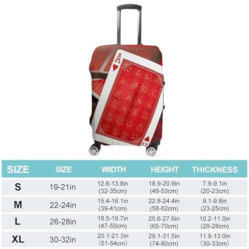 Luggage Cover Dustproof Anti-scratch Suitcase Cover Elastic Travel Suitcase Protector Red Background Playing Cards Washable Baggage Case Luggage Sleeves Fits 18-32 Inch Luggage2