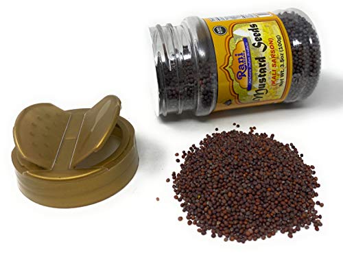 Rani Black Mustard Seeds Whole Spice (Kali Rai) 3.5Oz (100G) Pet Jar ~ All Natural | Gluten Friendly | Non-Gmo | Vegan | Indian Origin #TOP1