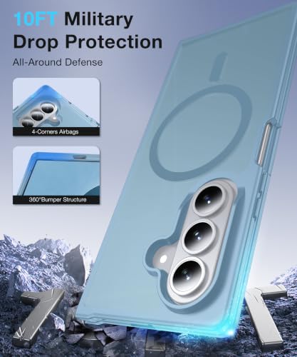 Image of NO.1 Magnetic for Samsung Galaxy Z Fold 8 Ultra Case with MagSafe | [Military Grade Drop Tested][Translucent Matte][Anti-Fingerprint] Soft Silicone Bumper for Samsung Fold 8 Ultra Case,Sky Blue
