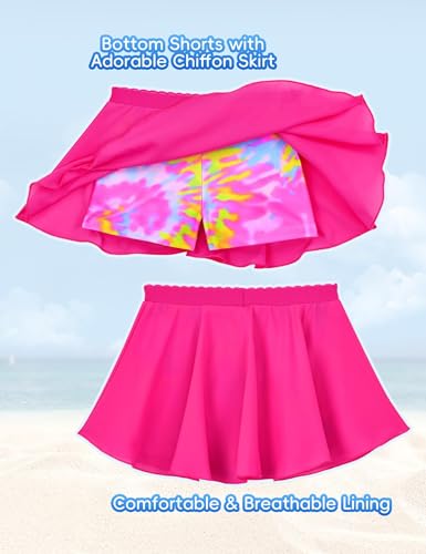 Image of Snowheart Girls Rash Guard Swimsuit Set Long Sleeve Bathing Suit Two Piece 3-12 Years