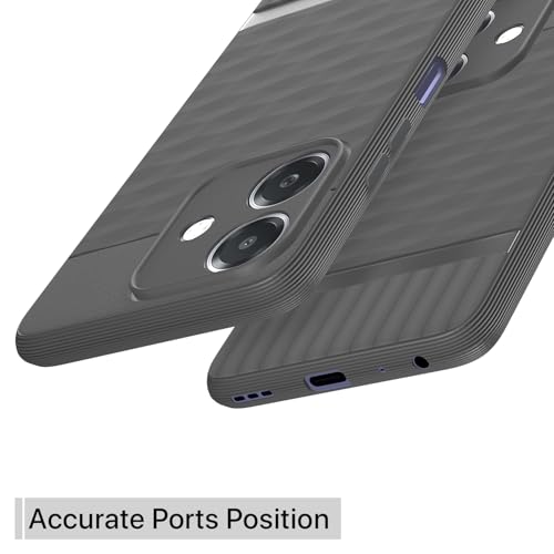 Image of Pikkme Back Cover for Realme C61 / Realme Narzo N61 Camera Protection 3D Hexa Cube Design Silicone Protective Bumper Case (Grey)