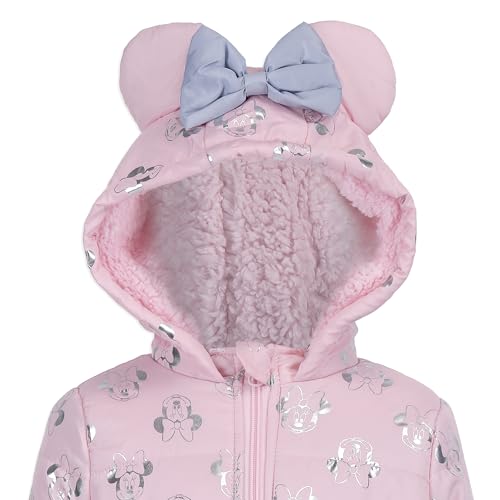 Disney Minnie Mouse Girls Puffer Jacket with Ears and Bow for Toddlers, Little Kids, and Big Kids4