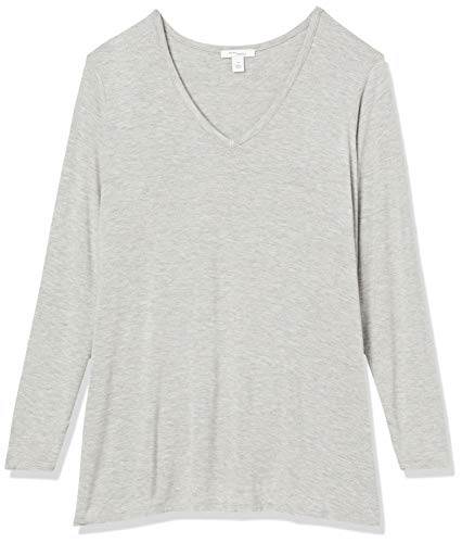 Amazon Brand - Daily Ritual Women's Plus Size Jersey Long-Sleeve V-Neck T-Shirt, Light Heather Grey, 7X