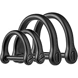 FEGVE Dリングキーホルダー 丈夫なD型キーリング 車のキー用 ホースシュークラスプ スクリューシャックル付き 耐荷重50ポンド