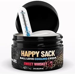 Derm Dude Happy Sack Ball Deodorant & Comfort Cream for Men | Anti-Chafing Sweat Defense, Odor Control, Aluminum-Free Deodorant & Hygiene Products for Men's Private Parts | Sweet Whiskey Scent, 2oz