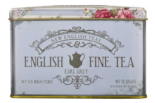 Nueva Gama de Memorabilia Inglesa de Tés English Fine Tea 40 Earl Bolsa de Té Gris Tin 80 g Nueva Gama de Memorabilia Inglesa de Tés English Fine Tea 40 Earl Bolsa de Té Gris Tin 80 g