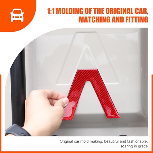 Image of Tailgate Decal Soft Carbon Fiber Car Body V-Shaped Sticker Compatible with INEOS Grenadier 2020-2024 Car Tailgate Sticker Decorative Accessories(Red)