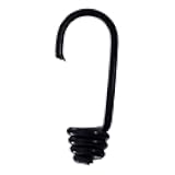 Paracord Planet Wire Bungee Elastic Shock Cord Hooks – .3125/.375/.25/.5 Inch – Plastic Coated – 10 Pack - Black