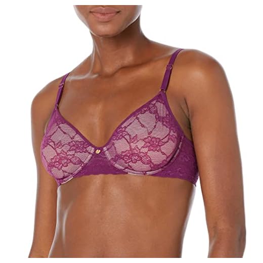 Natori Women's Bliss Allure: Unlined UW, Jewel Violet/Rose Beige, 32G