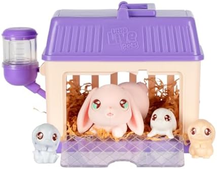 Little Live Pets Mama Surprise Minis Bunny, Care for Your Mama Hamster or Mama Bunny in Their Hutch to Reveal 2, 3, or 4 Mini Babies