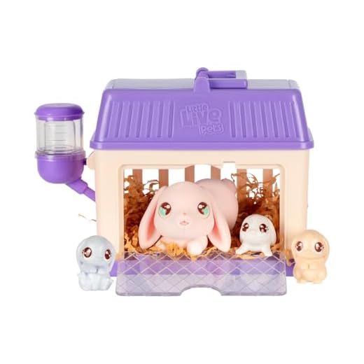 Little Live Pets Mama Surprise Minis Bunny, Care for Your Mama Hamster or Mama Bunny in Their Hutch to Reveal 2, 3, or 4 Mini Babies