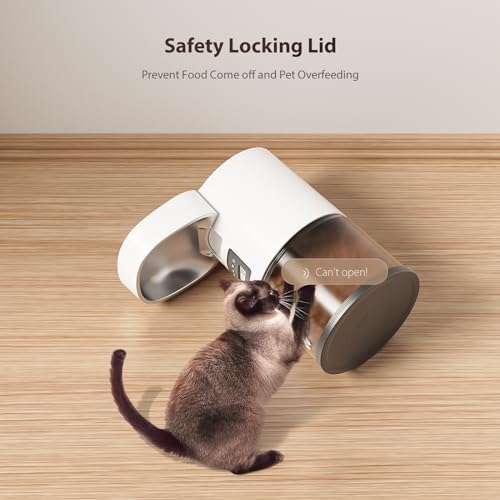 IMIPAW Comedero Gato Automatico y Fuente para Gatos Combo, Dispensador Comida para Perros, Gatos, 1-6 Comidas al Día, 1-20 Porciones por Comida, 3L Combo - imagen 9