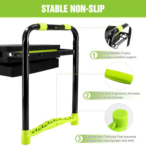 image for joyhalo 10.9 inch Wider Foldable Garden Kneeler and Seat Heavy Duty, G