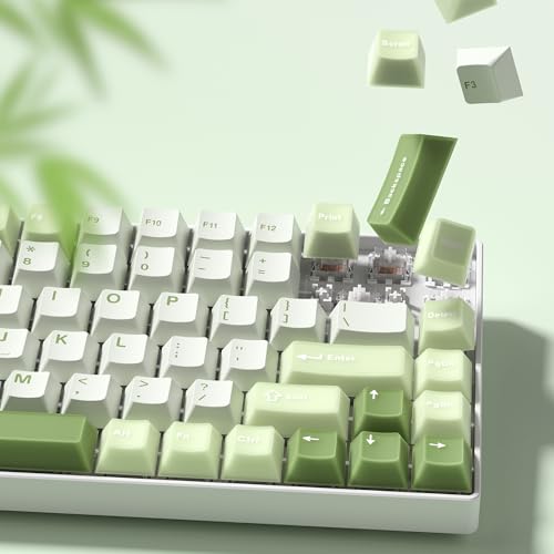 Womier Matcha Green Keycaps PBT, Jelly Keycaps 60 75 100 Percent,...