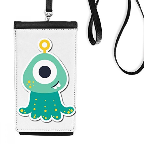 Sac à main suspendu smartphone univers et cyclope alien noir en faux cuir