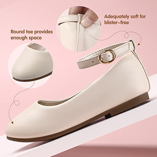 PANDANINJIA Girls Dress Shoes, Girls Flats Mary Jane Princess Shoes Wedding Party School Flower Ballet Shoes for Girls Kids Toddler2