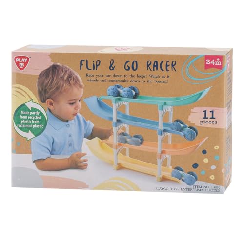 Play Circuit de course Flip & Los - Jouet de course automobile 11 pièces