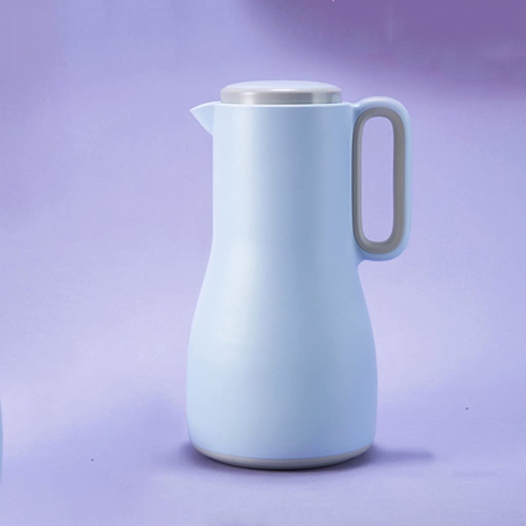 Calentador de frascos, termos de vacío de Vidrio de Pared Doble Frasco Taza de Olla 1500 ml Botella de hervidor de Agua Caliente térmica con Aislamiento de café de Gran Capacidad (Color : Azul)