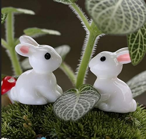 Image of Chocozone Pack of 20 Cute Rabbit Miniatures Garden Decoration Items Garden Decor - 2.5cm