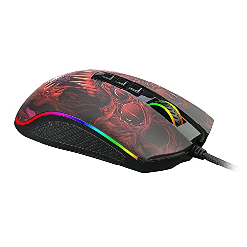 Mouse Gamer Redragon Infernal Dragon Ryu 8 Botões RGB 16000DPI - ID711, Preto e Vermelho