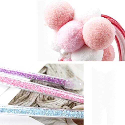 Franja de Pom Pom de Penas Feitas à Mão de Gato Engraçado, Vara de Gato Engraçada, Brinquedo de Gato