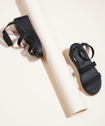 Image of JM LOOKS Comfortable Elastic Multi-Strap Wedge Sandals With Lightweight Platform Base For All Day Summer Support
