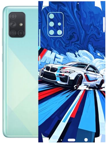 Image of AtOdds - Full Body Back Screen Guard Protector Film - Lamination Wrap Skin Sticker Compatible with Samsung Galaxy A51 | Scratchproof Matte Finish (BWM)