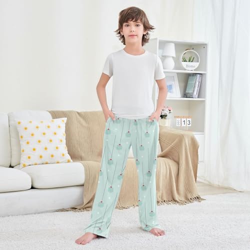Boys' Pants Christmas Hang Tree Decor Long Bottoms Jogger Pants Elastic Waist Trousers with Pockets S-XL3