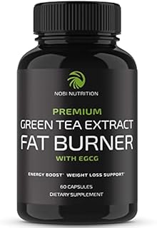 Green Tea Weight Loss Pills | Belly Fat Burner, Metabolism Booster, & Appetite Suppressant for Women & Men | 45% EGCG | with Green Coffee Bean Extract | Vegan, Gluten-Free Supplement | 60 Capsules