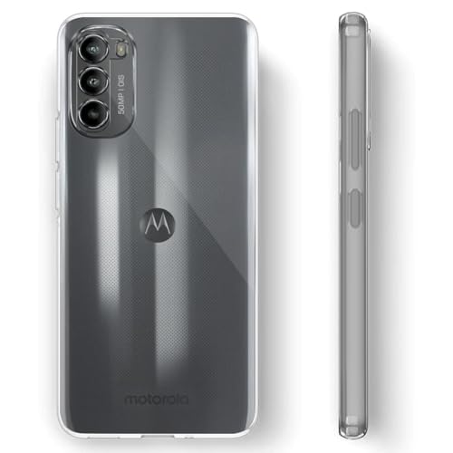 Image of Fashionury Shockproof Crystal Clear Back Cover Case for Motorola Moto G82 5G | Transparent Back Cover Case Raised Bumps for Camera & Screen Protection for Moto G82 5G / Moto g82 5G